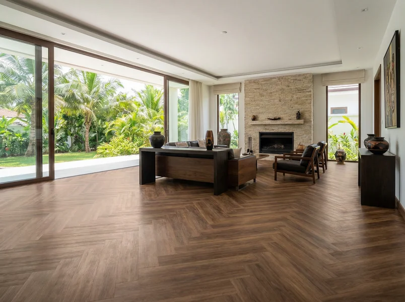 Herringbone LVT in a luxury villa in East Legon, Accra, Ghana