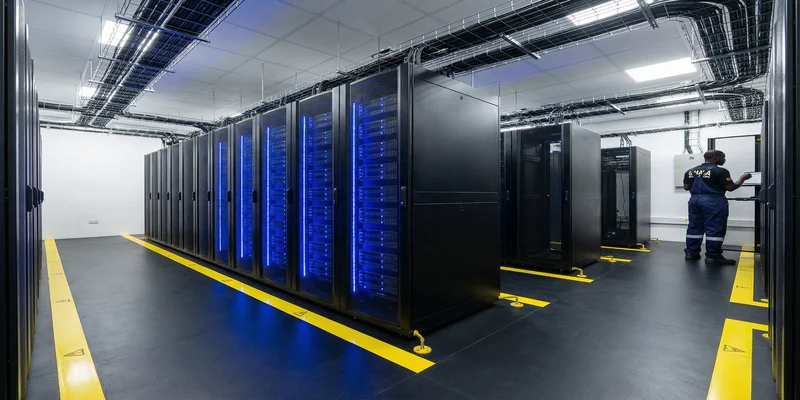 Anti-static ESD flooring in a data centre in Accra, Ghana