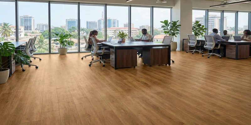 LVT flooring in a corporate office in Accra, Ghana
